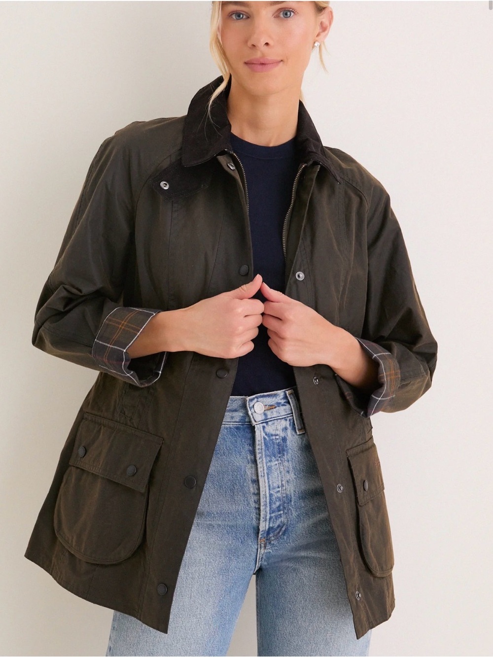 NWT Size 10 Barbour Women's Classic Olive Beadnell Waxed Jacket